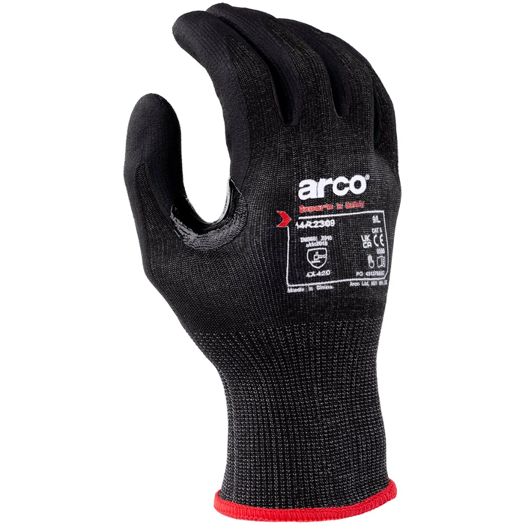 ARCO RESPONSIBLE 18G CUT D MICRO FOAM NITRILE GLOVES 14R2300 (10)