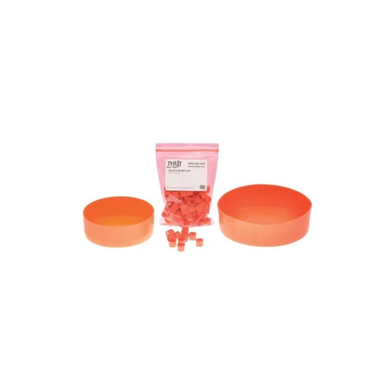 [NPT1OR] NPT PIPE CAPS, 1/2IN Orange (100/PKG) NPT1OR